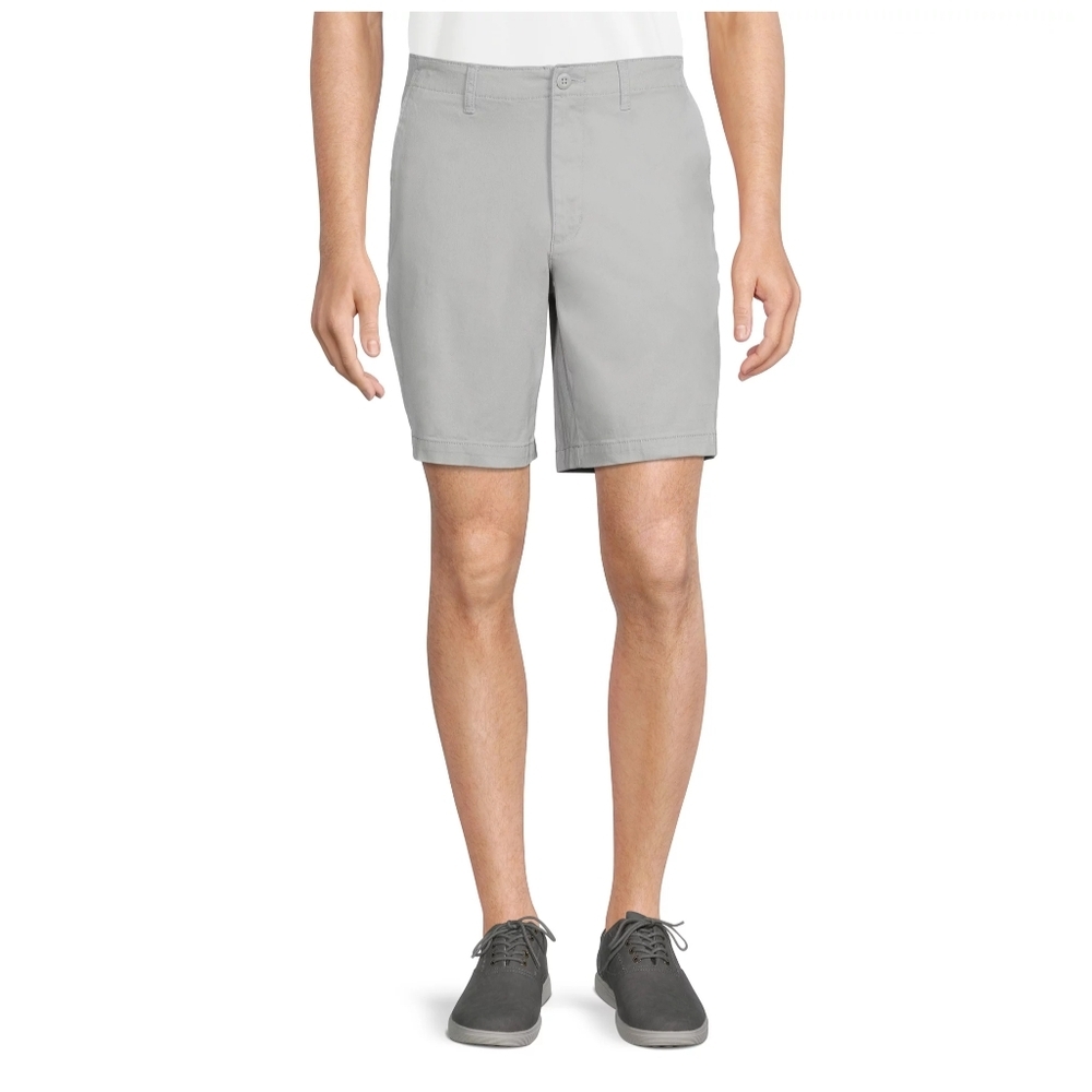 George Men's Size 44 Flat Front Shorts Above the Knee Soft Silver